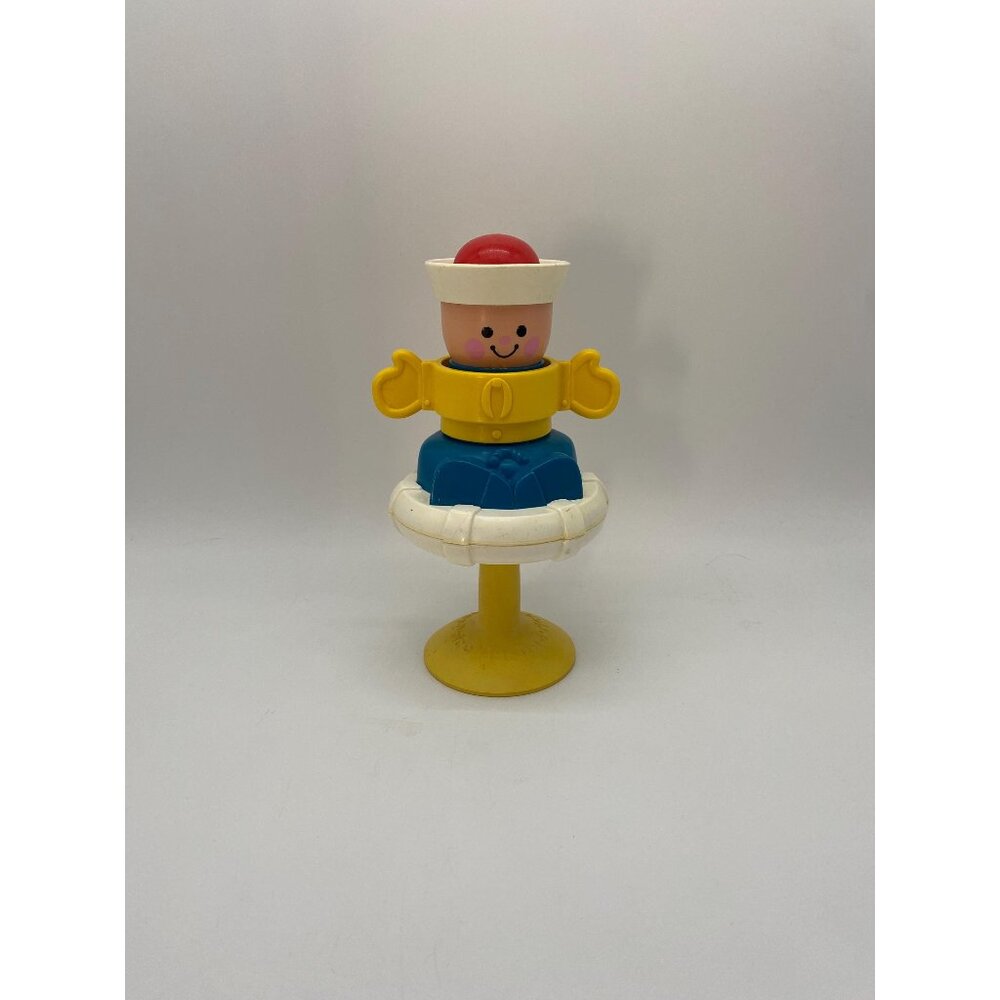 1984 Fisher Price Squeak and Peek Sailor Suction Cup Toy #415